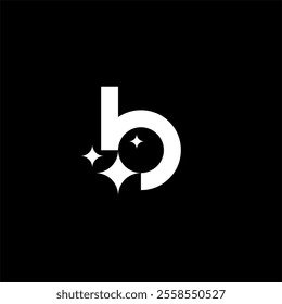 Letter B star or B shining or B cleaning logo concept vector icon
