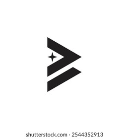 letter b star stripes linear geometric simple logo vector 