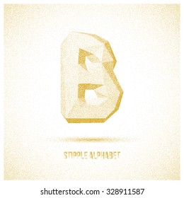 Letter B from Stipple Alphabet - Typeface Made From Little Dots - Infographic, Webdesign or Advertising Element - Vector Illustration