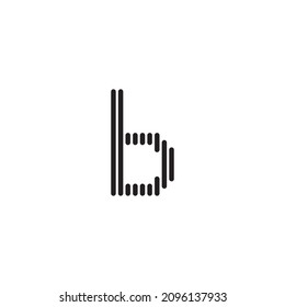 letter b stripes, epic simple symbol logo vector