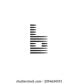 letra b rayas, símbolo rápido simple vector