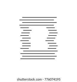 letter b stripes lines negative space logo