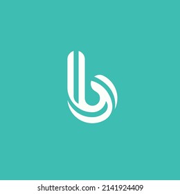 Letter B from stripes logo design. Universal minimalist flat logotype icon symbol. Vector illustration.