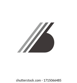 letter b stripes motion geometric design symbol logo vector