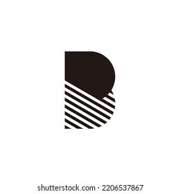 letter b stripes silhouette geometric logo vector 