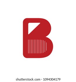 letter b stripes triangle design logo