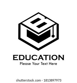 Letter b with student hat. suitable for university, school, education, student, web, brand, symbol, college,graduate,literature, course, identity, etc