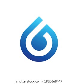 letter B stylized abstract logo for water, oil and gas companies