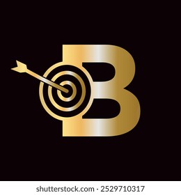 Letter B Success Logo Combine with Bow Target  Icon