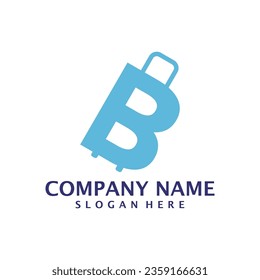 Letter B with Suitcase logo design vector. Initial B with Suitcase logo design template concept