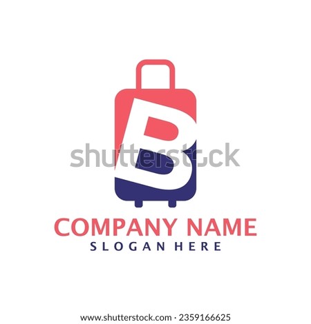Letter B with Suitcase logo design vector. Initial B with Suitcase logo design template concept