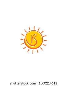 Letter B With Sun Logo Icon 001