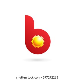 Letter B sun logo icon design template elements