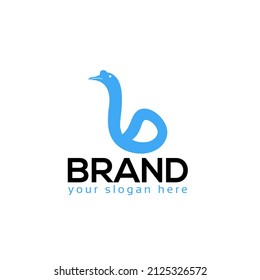 Letter B Swan Logo vector. Flat design. Vector Illustration on white background