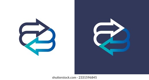 Pfeil-Logo-Design von Letter B-Swap-Typ