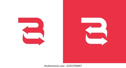 Letter B swap arrow logo design vector template