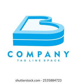 Letter B Swimming Pool Vector Logo	