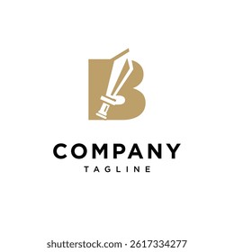 Letter B Sword Logo Icon Vector
