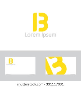 Letter B Symbol With Business Card Template