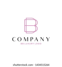 The letter B symbol with a simple, modern and luxurious logo