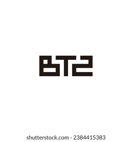 Buchstabe B T 2 quadratisches geometrisches Symbol mit einfachem Logo, Vektorgrafik