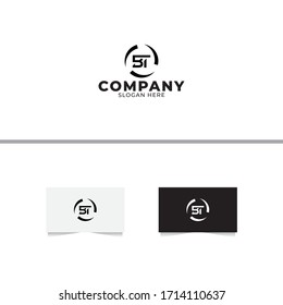 Letter B and T Abstract Logo Design Template