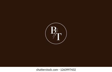 LETTER B AND T LOGO WITH CIRCLE FRAME FOR LOGO DESIGN OR ILLUSTRATION USE