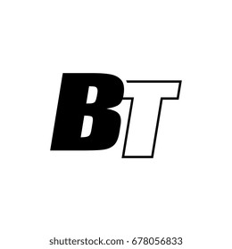 letter B and T logo overlapping black negative