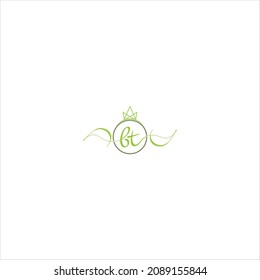letter b t logo vector template queen