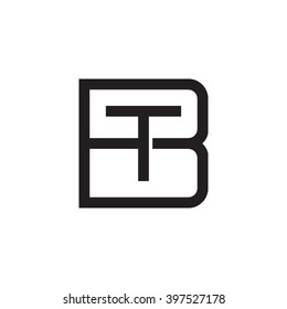 letter B and T monogram square shape logo black