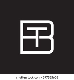 letter B and T monogram square shape logo white black background