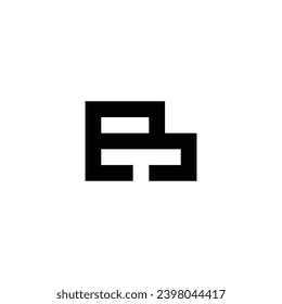 Letra B T símbolo geométrico cuadrado símbolo simple vector