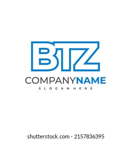Letter B T Z logo design vector, Creative B T Z logo concepts template illustration.