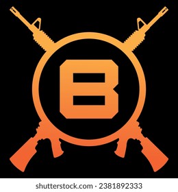 diseño de logotipo táctico de letra b
