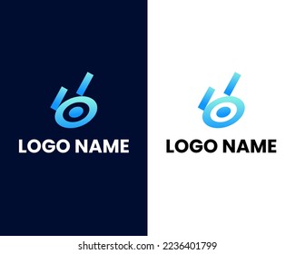 Buchstabe b mit einer modernen Logo-Design-Vorlage