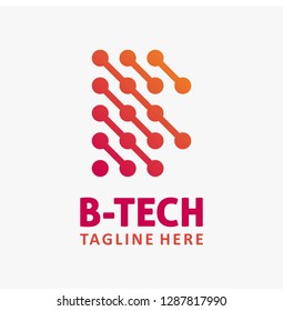 Letter B tech logo design
