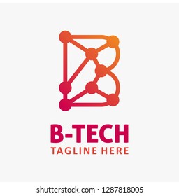 Letter B tech logo design