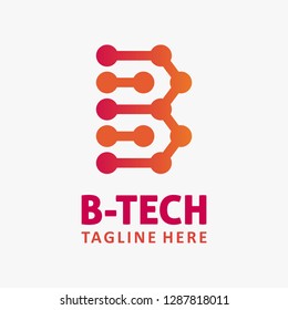 Letter B tech logo design