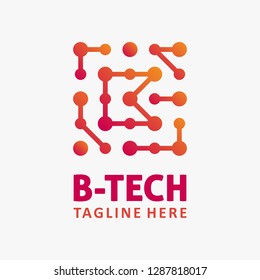 Letter B tech logo design