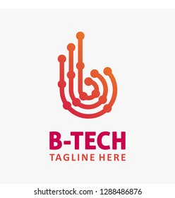 Letter B tech logo design