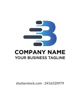 Letter B Tech logo design