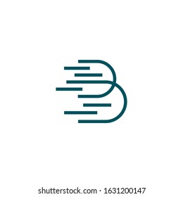 letter b tech logo vector