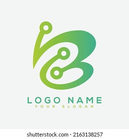 Letter b tech logo vector image