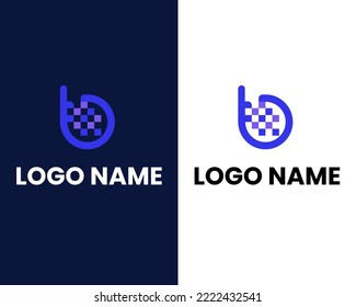 letra b con plantilla de diseño de logotipo moderno de tecnología