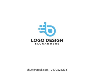 Diseño de logotipo de Vector de tecnología Letter b