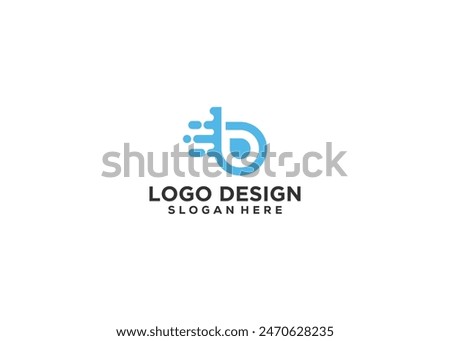 Letter b tech vector logo design