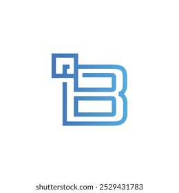 Letter B Techno Line logo icon vector