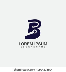 Concepto del logotipo de la tecnología de la letra B. Ilustración creativa y elegante Diseño de logotipos 