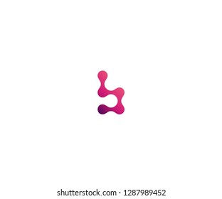 letter B technology logo design element