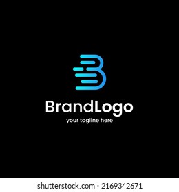 letter b technology logo design 